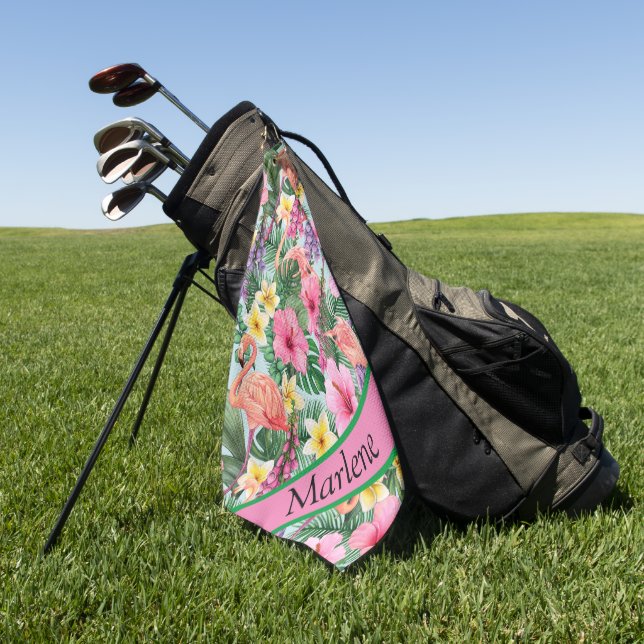 Serviette De Golf Tropical personnalisé  (Vert)