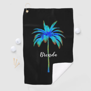 Serviette De Golf Tropical Turquoise Palm Tree Femmes Personnalisées