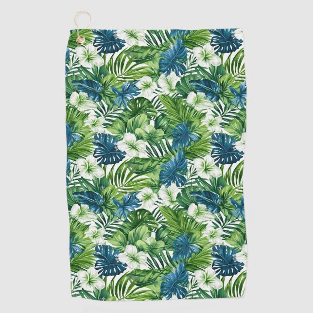Serviette de golf tropicale florale (Devant)