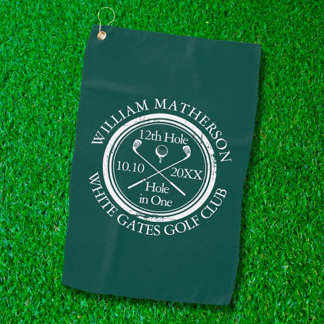 Serviette De Golf Trou personnalisé en un vert émeraude (Créateur téléchargé)