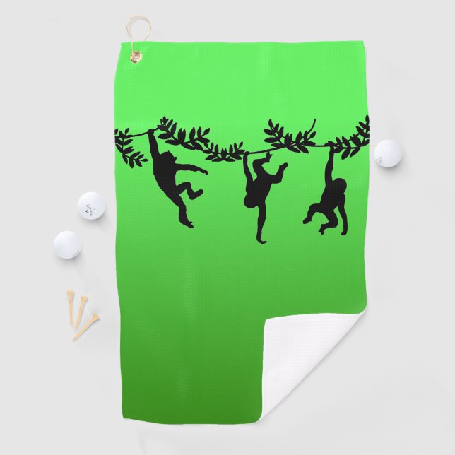 Serviette De Golf Troupe de singes (En situation)