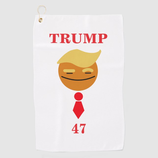 Serviette De Golf Trump Happy Face with Tire, 47 (Devant)