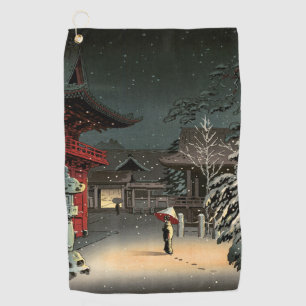 Serviette De Golf Tsuchiya Koitsu - Neige au temple de Nezu