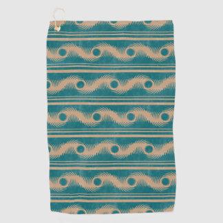 Serviette De Golf Turquoise et Caramel Spiral Motif géométrique rayo