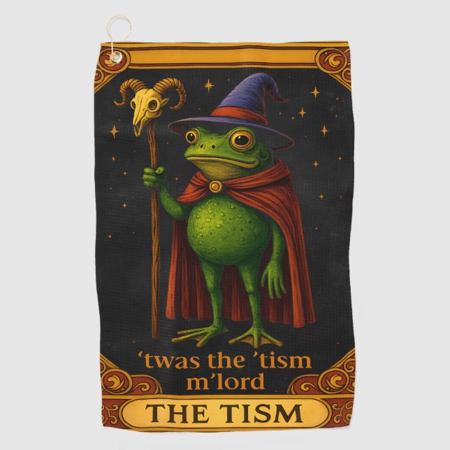 Serviette De Golf T'was The 'Tism M'Lord Frog Meme Autism Awareness (Devant)