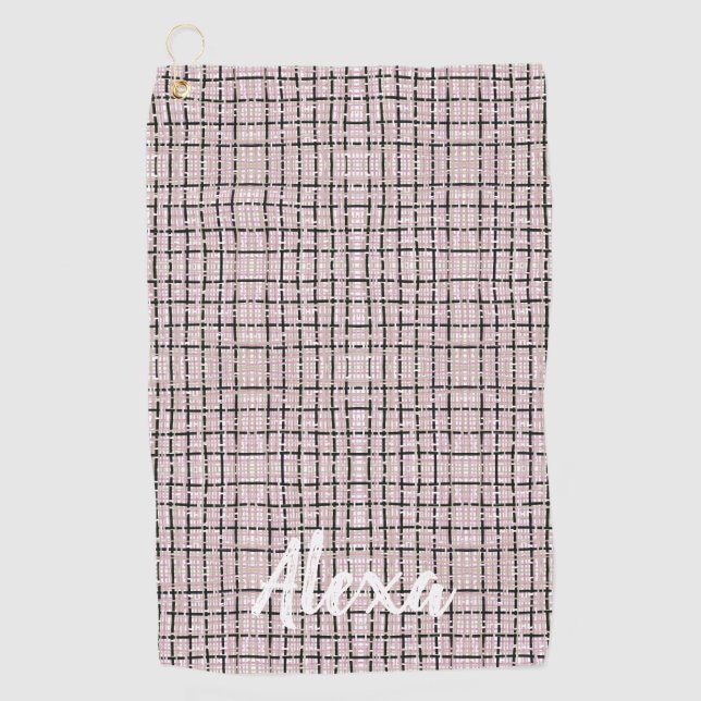 Serviette De Golf Tweet Preppy Rose personnalisé (Devant)