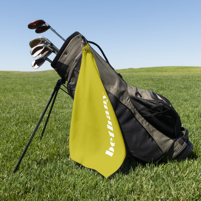 Serviette De Golf Typographie de Chunky Monogram Chartreuse (Vert)