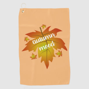 Serviette De Golf Typographie de l'humeur d'automne feuille d'érable