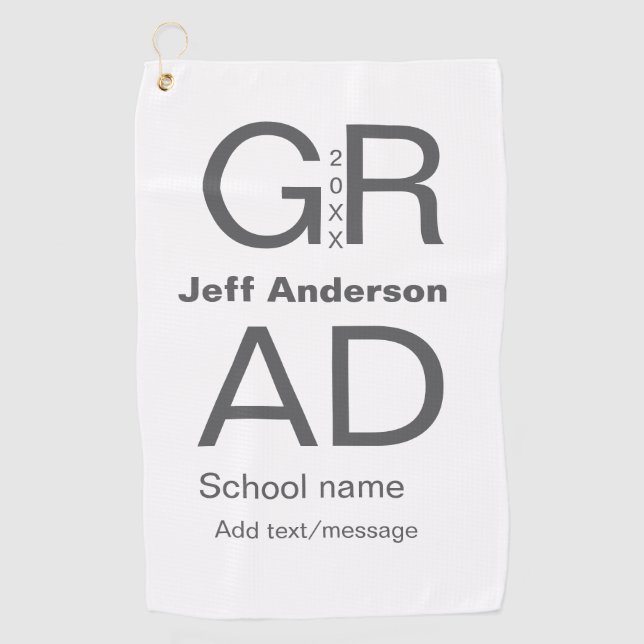 Serviette De Golf Typographie moderne graduation simple minimum c (Devant)