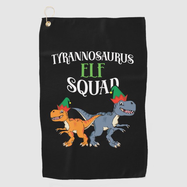 Serviette De Golf Tyrannosaurus Elf Squad Xmas T-Rex Dinosaur Christ (Devant)