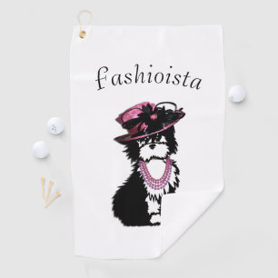 Serviette De Golf Un chiot tout habillé en rose