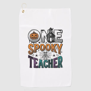 Serviette De Golf Un design vectoriel Halloween d'un professeur effr