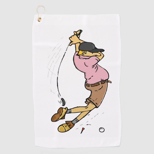 Serviette De Golf Un golfeur manque la balle (Devant)