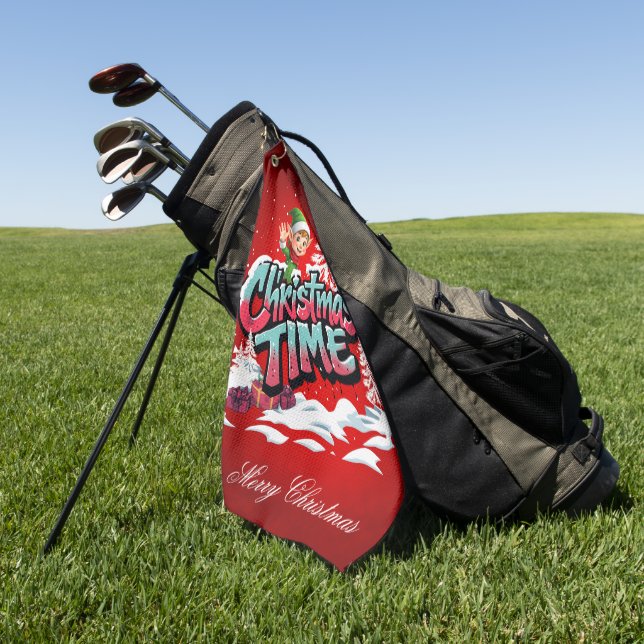 Serviette De Golf Un joyeux personnage de dessin animé (Vert)