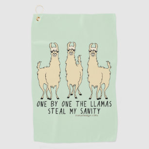 Serviette De Golf Un les lamas volent ma santé d'esprit drôle