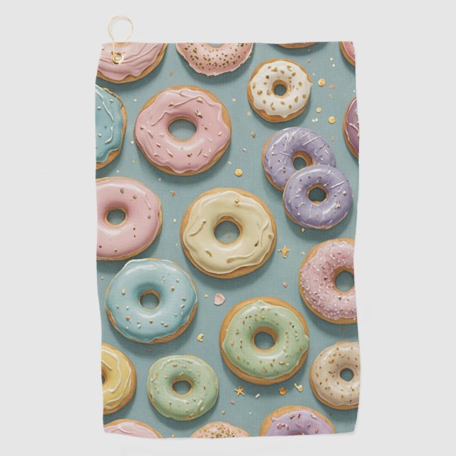 Serviette De Golf Un rêve de donut pastel fantaisiste (Devant)