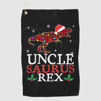 Serviette De Golf Unclesaurus Rex Red Plaid Christmas Lights Family