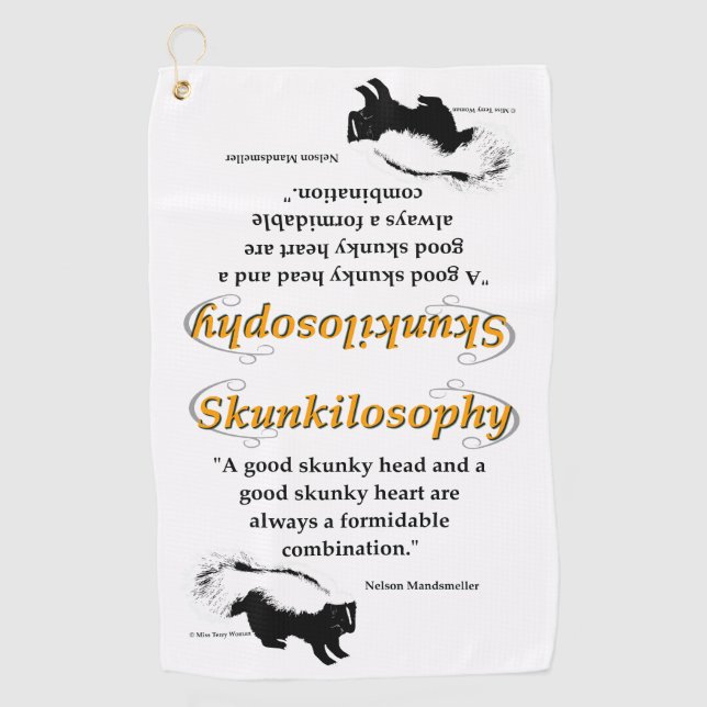 Serviette De Golf Une bonne tête de skunky et un bon coeur de skunky (Devant)