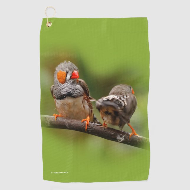 Serviette De Golf Une paire de poches de Zebra Finches (Devant)