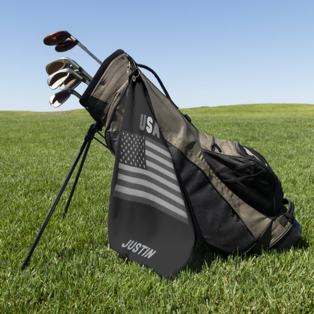 Serviette De Golf Unisex USA American Flag Retro  (Vert)