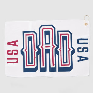 Serviette De Golf USA American DAD RED Bleu Bleu Bleu Blanc Forme