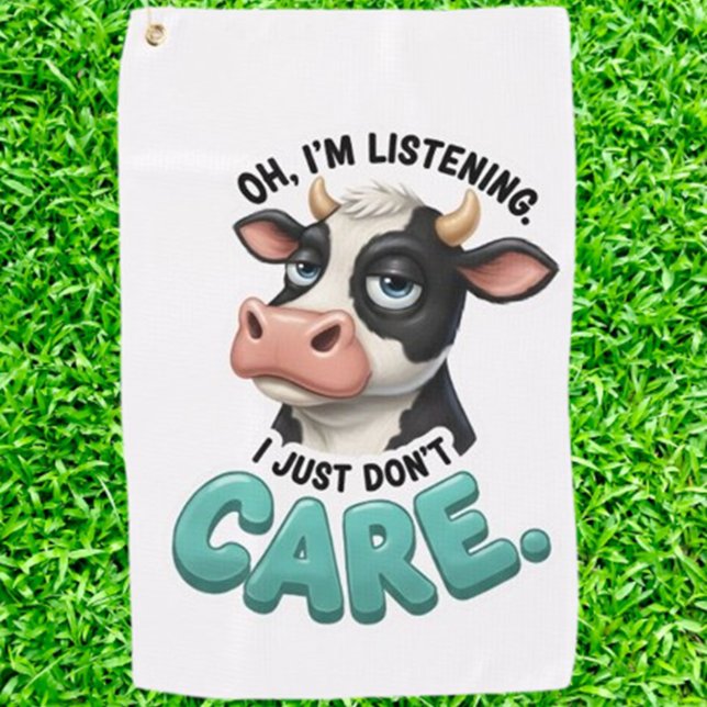 SERVIETTE DE GOLF VACHE À L'HUMOUR DRÔLE (Funny Golf Cow Towel Unisex  Golfer Gift)