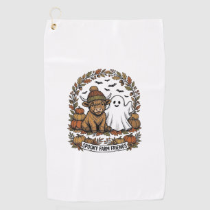 Serviette De Golf Vache des Highlands Halloween Fantôme Citrouille A