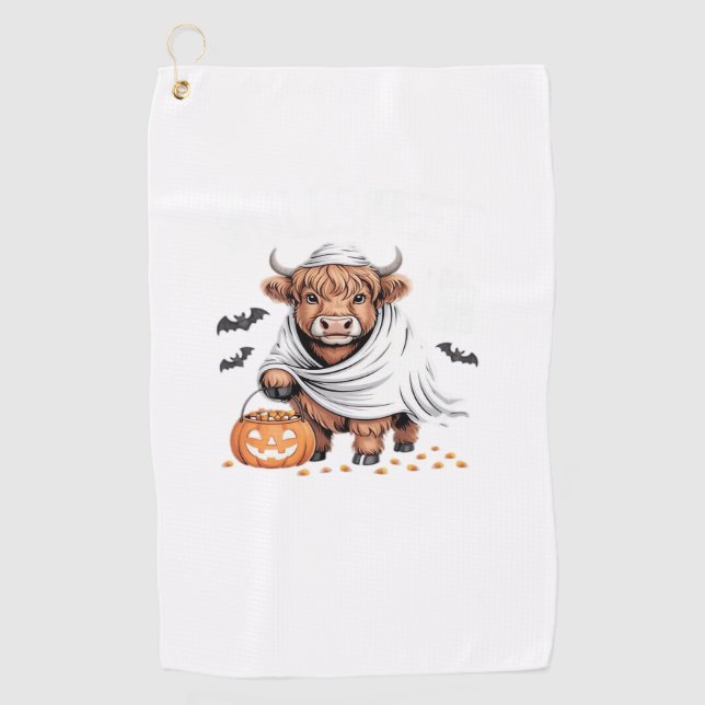 Serviette De Golf Vache Drôle Halloween Amoureux des animaux Éffraya (Devant)