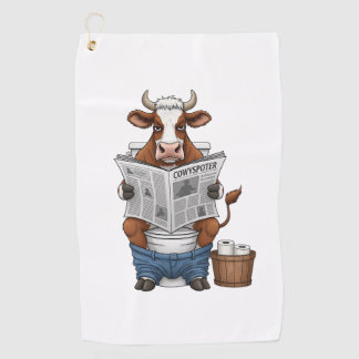 Serviette De Golf Vache sur toilettes PNG, drôle d'animal de ferme