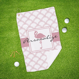Serviette De Golf Vague Art Déco Flamant Rose
