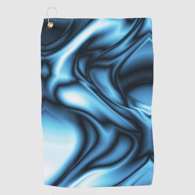 Serviette De Golf Vague de soie bleue (Devant)