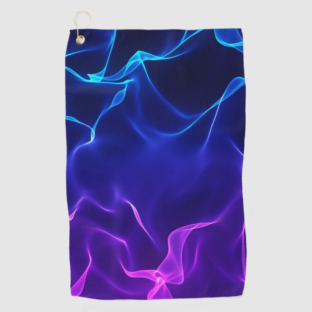 Serviette De Golf Vagues Abstraites élégantes - bleu et violet - (Devant)