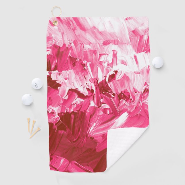Serviette De Golf Vagues de peinture rose abstraite (En situation)