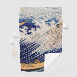 Serviette De Golf Vagues océaniques Hokusai Bateaux en mer