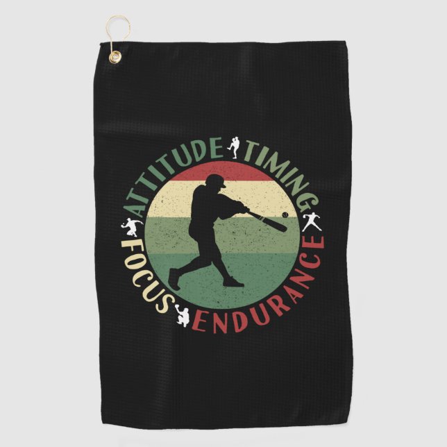 Serviette De Golf Valeurs d'équipe de baseball motivantes (Devant)