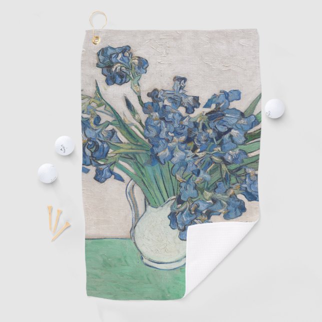 Serviette De Golf Van Gogh Iris Vase Peinture Impressionnisme (En situation)