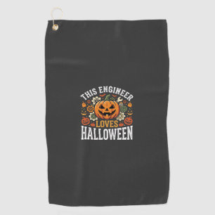 Serviette De Golf Vecteur de citrouille d'ingénieur d'Halloween