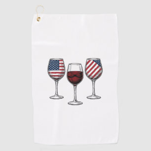 Serviette De Golf Verres à vin patriotiques dessin de t-shirt vector