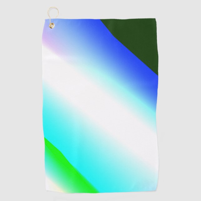 Serviette De Golf Vert bleu arc-en-ciel texture abstraite motif art  (Devant)