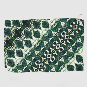 Serviette De Golf vert émeraude brut répété sous texture blanche t