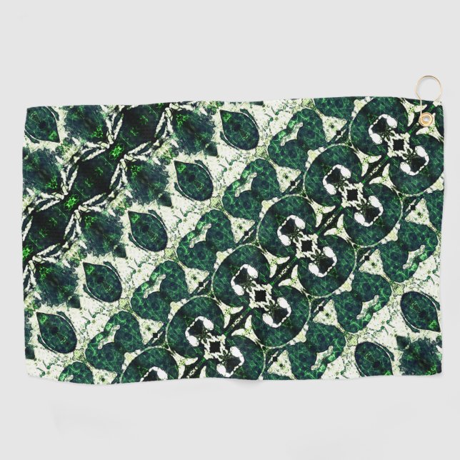 Serviette De Golf vert émeraude brut répété sous texture blanche t (Horizontal)