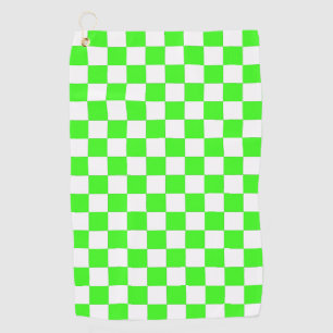 Serviette De Golf Vert néon et blanc à carreaux