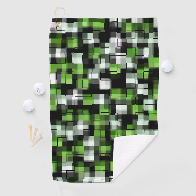 Serviette De Golf Vert noir blanc Motif tendance  (En situation)