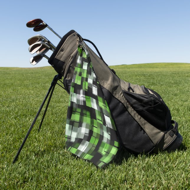Serviette De Golf Vert noir blanc Motif tendance (Vert)