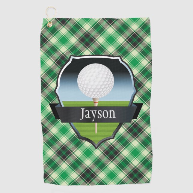 Serviette De Golf Vert Payé Personnalisé   (Devant)