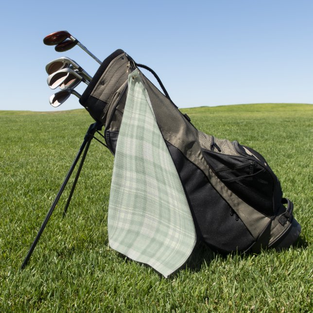 Serviette De Golf Vert sauge clair carreauté (Vert)