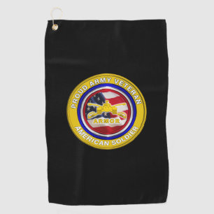 Serviette De Golf Vétéran blindé de l'Armée de terre fier