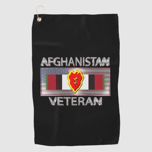 Serviette De Golf Vétéran d'Afghanistan de la 25e division d'infante (Devant)