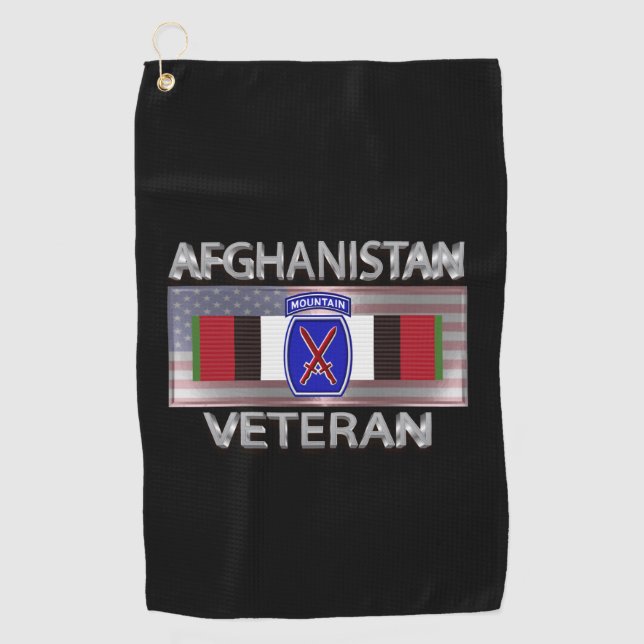 Serviette De Golf Vétéran de la 10e division de montagne en Afghanis (Devant)