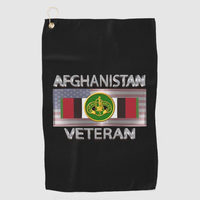 Serviette De Golf Vétéran de la 3e cavalerie blindée Afghanistan (Devant)